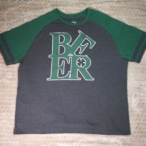 Lucky Tee Shirt Mens 2XL Dark Charcoal Gray Green